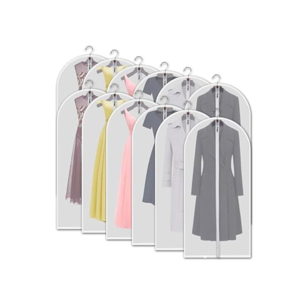 Clear Hanging Garment Bags 12 Pack 60 Inch Dress Storage
